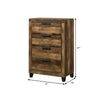 Chest with 5 Drawers and Plank Style Rustic Oak Brown By Casagear Home BM269080