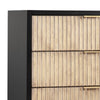 Chest with 5 Corrugated Drawers and Metal Base Black By Casagear Home BM269166