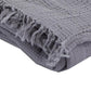 Veria 50 x 60 Reversible Cotton Throw with Fringes The Urban Port Gray By Casagear Home BM269171