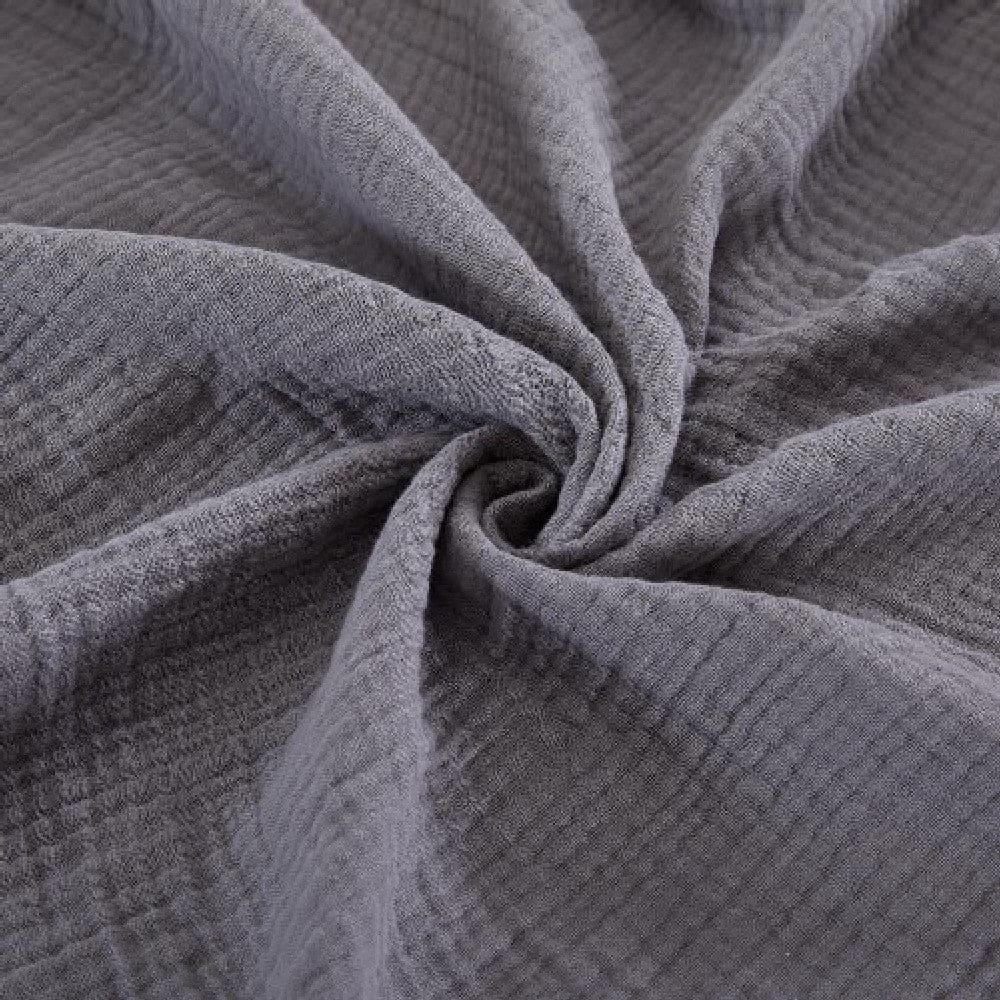 Veria 50 x 60 Reversible Cotton Throw with Fringes The Urban Port Gray By Casagear Home BM269171