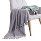 Veria 50 x 60 Reversible Cotton Throw with Fringes, Gray By Casagear Home