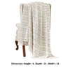 Veria 60 x 70 Cotton Throw with Pompom Stripe Design The Urban Port Cream By Casagear Home BM269181