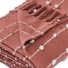 Veria 60 x 70 Cotton Throw with Pompom Stripe Design The Urban Port,Red By Casagear Home BM269184