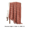 Veria 60 x 70 Cotton Throw with Pompom Stripe Design The Urban Port,Red By Casagear Home BM269184