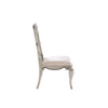 Side Chair with Wooden Scrolled Design Back Set of 2 Beige By Casagear Home BM269208