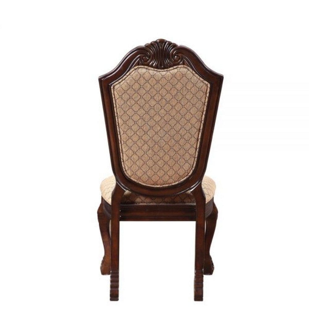 Side Chair with Padded Seating and Cabriole Legs Set of 2 Brown By Casagear Home BM269212