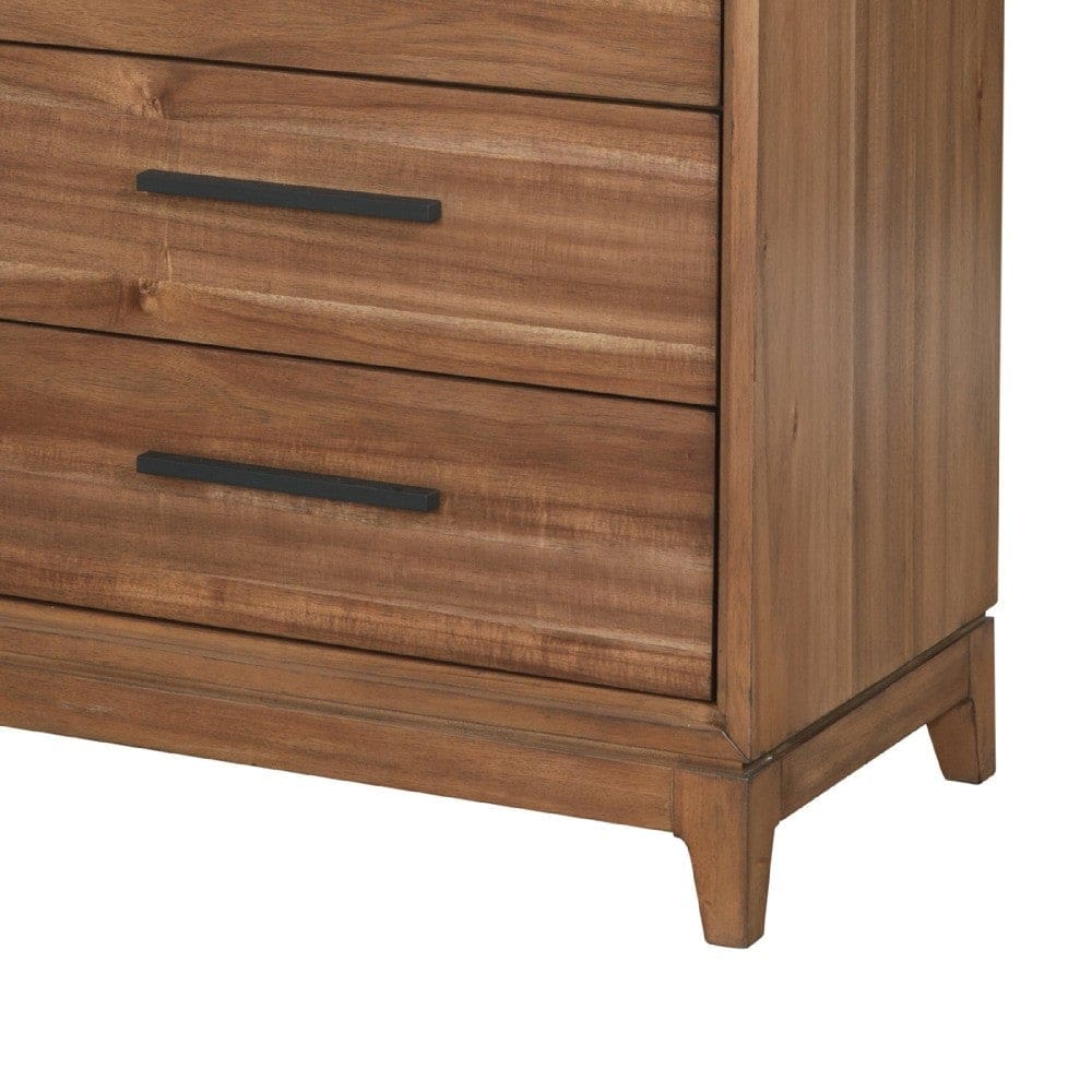 Chest with 5 Drawers and Wooden Frame Brown By Casagear Home BM269324