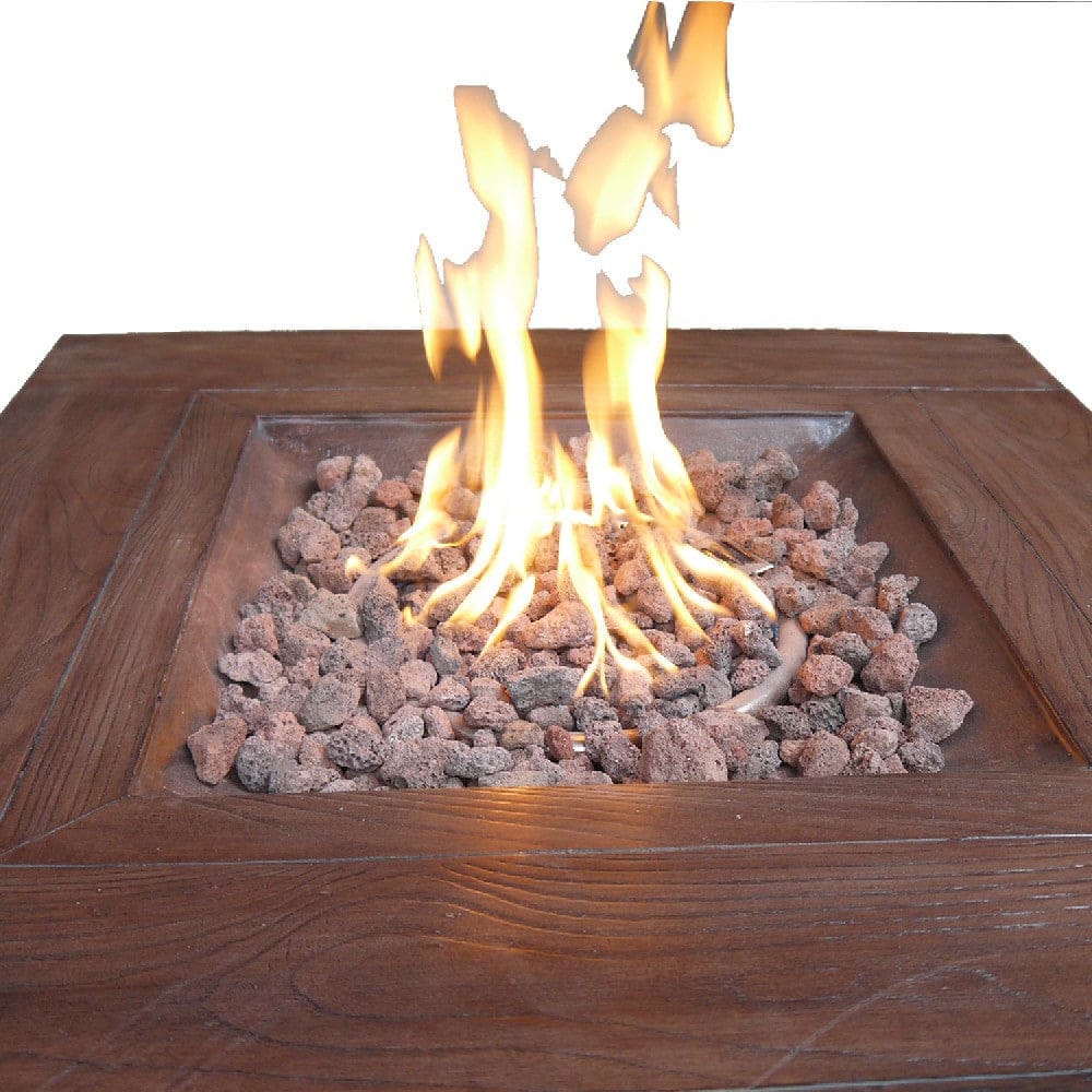 Gas Fire Pit with Lava Rocks and Control Panel Brown By Casagear Home BM269460