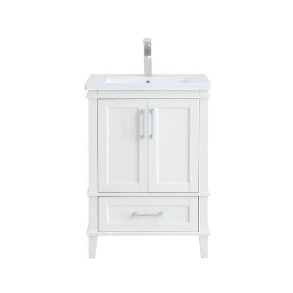 Wooden Sink Cabinet with Ceramic Basin white By Casagear Home BM269582