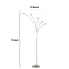 72 Inch Arched Floor Lamp with 5 Branched LED Lights Silver By Casagear Home BM271951