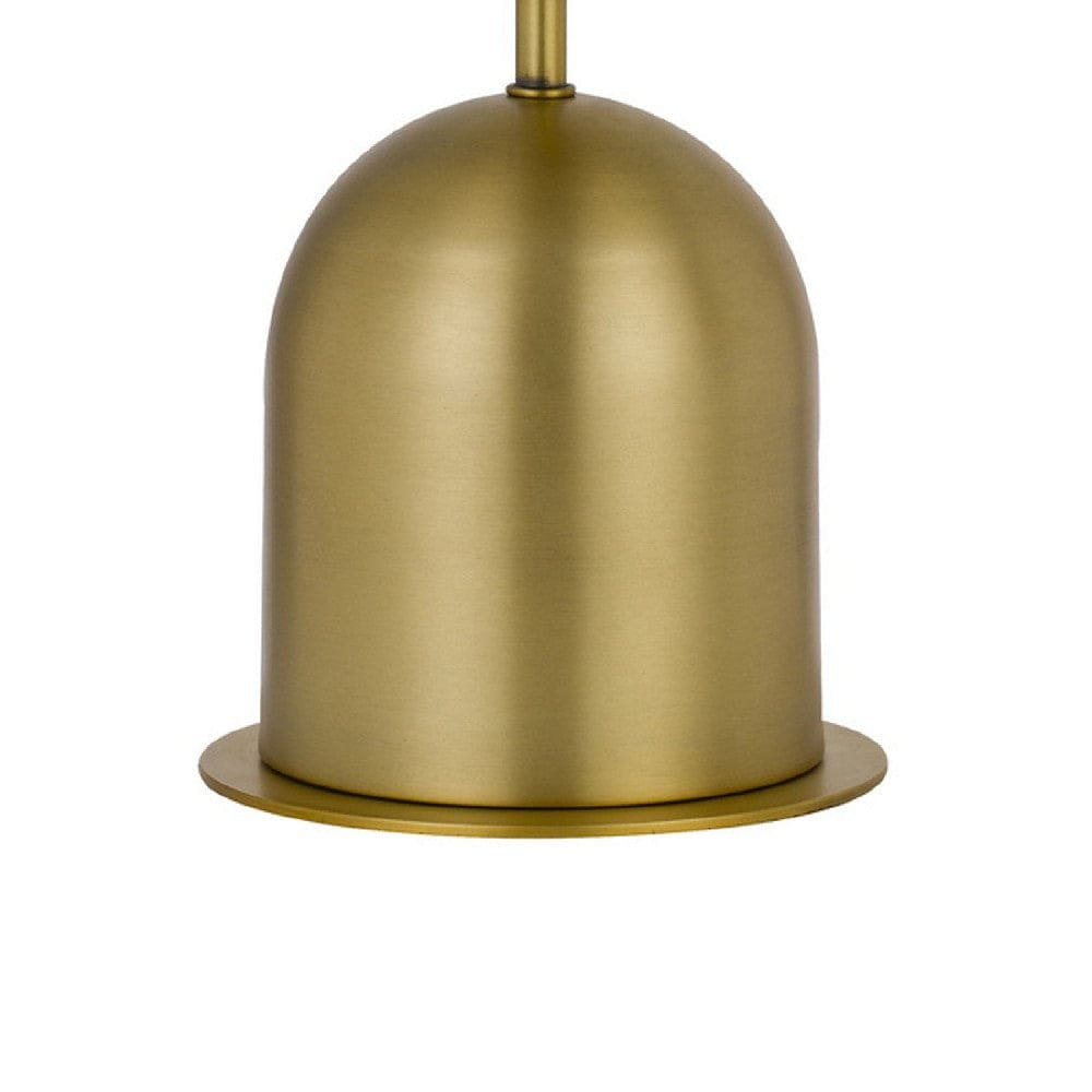 20 Inch Metal Accent Table Lamp with Dome Shade Brass By Casagear Home BM271961