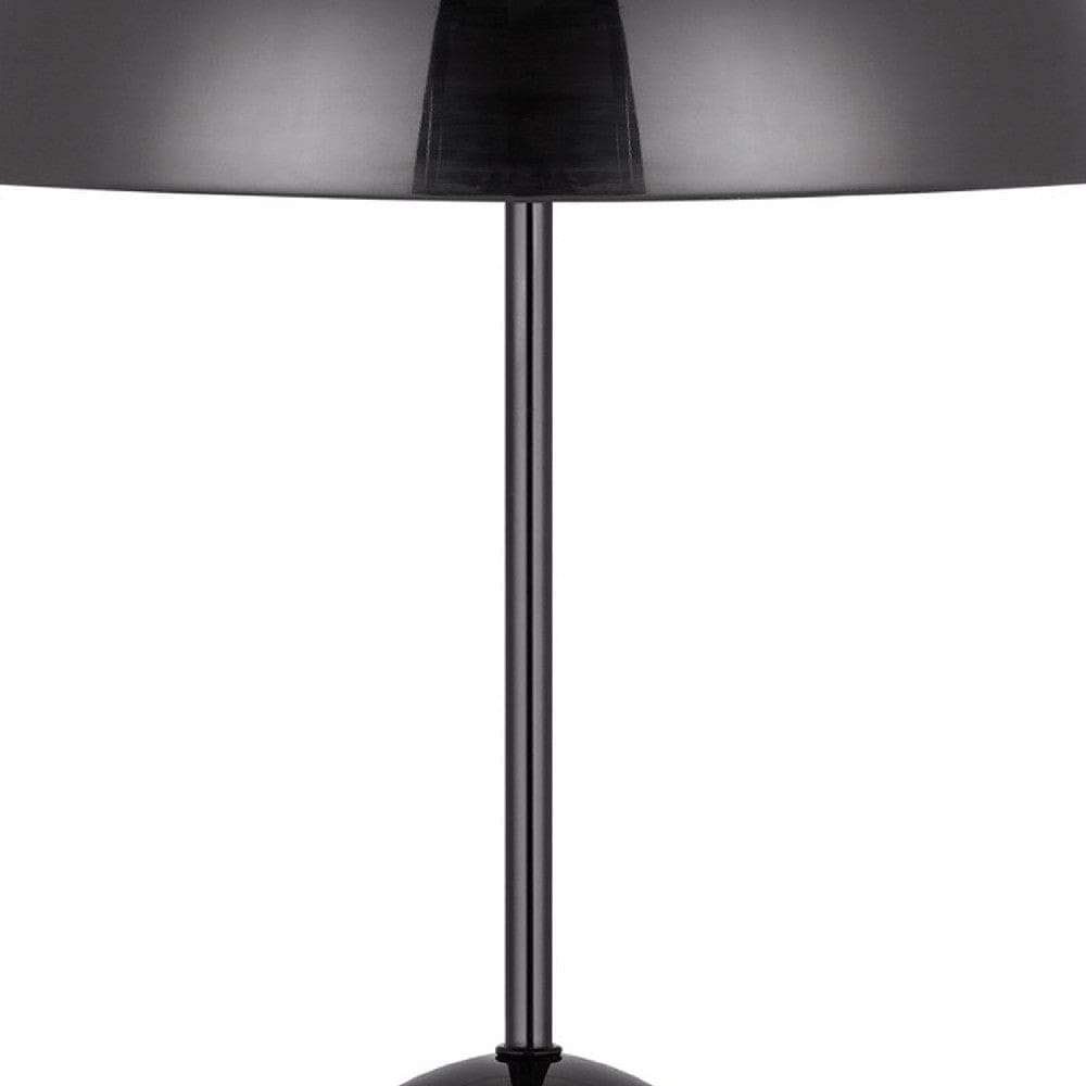 20 Inch Metal Accent Table Lamp Dome Shade Black By Casagear Home BM271963