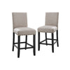 40 Inch Counter Height Chair with Nailhead Trim, Set of 2, Beige By Casagear Home