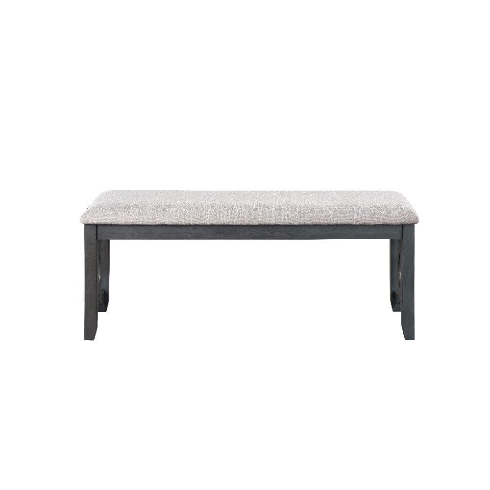 Gary 46 Inch Wood Bench Fabric Seat Ebony Brown By Casagear Home BM272090