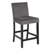 Kate 40 Inch Wooden Counter Height Chair with Velvet Seat Set of 2 Gray By Casagear Home BM272109