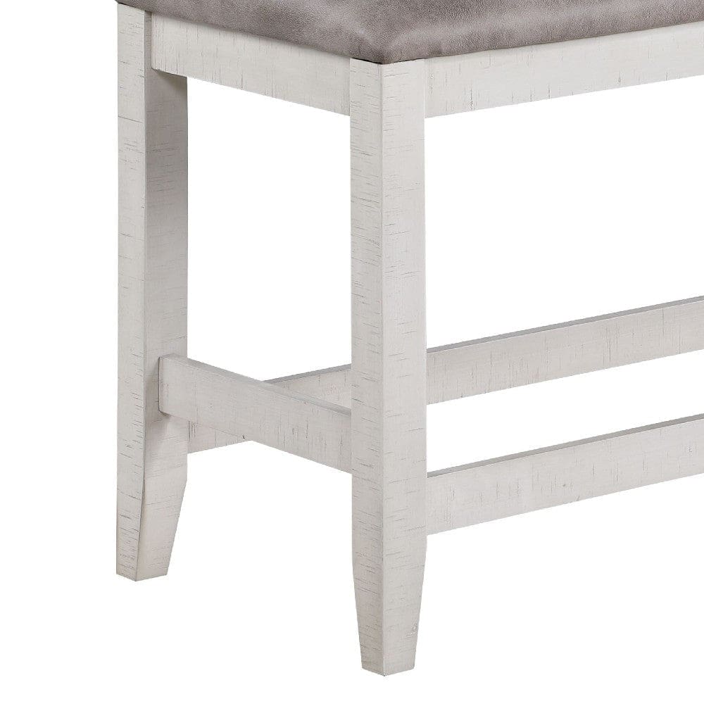 Jay 54 Inch Fabric Upholstered Counter Height Bench White By Casagear Home BM272121