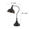 25 Inch Metal Curved Desk Lamp Adjustable Shade Bronze Black By Casagear Home BM272206