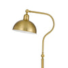 60 Inch Metal Curved Floor Lamp Adjustable Dome Shade Brass By Casagear Home BM272207