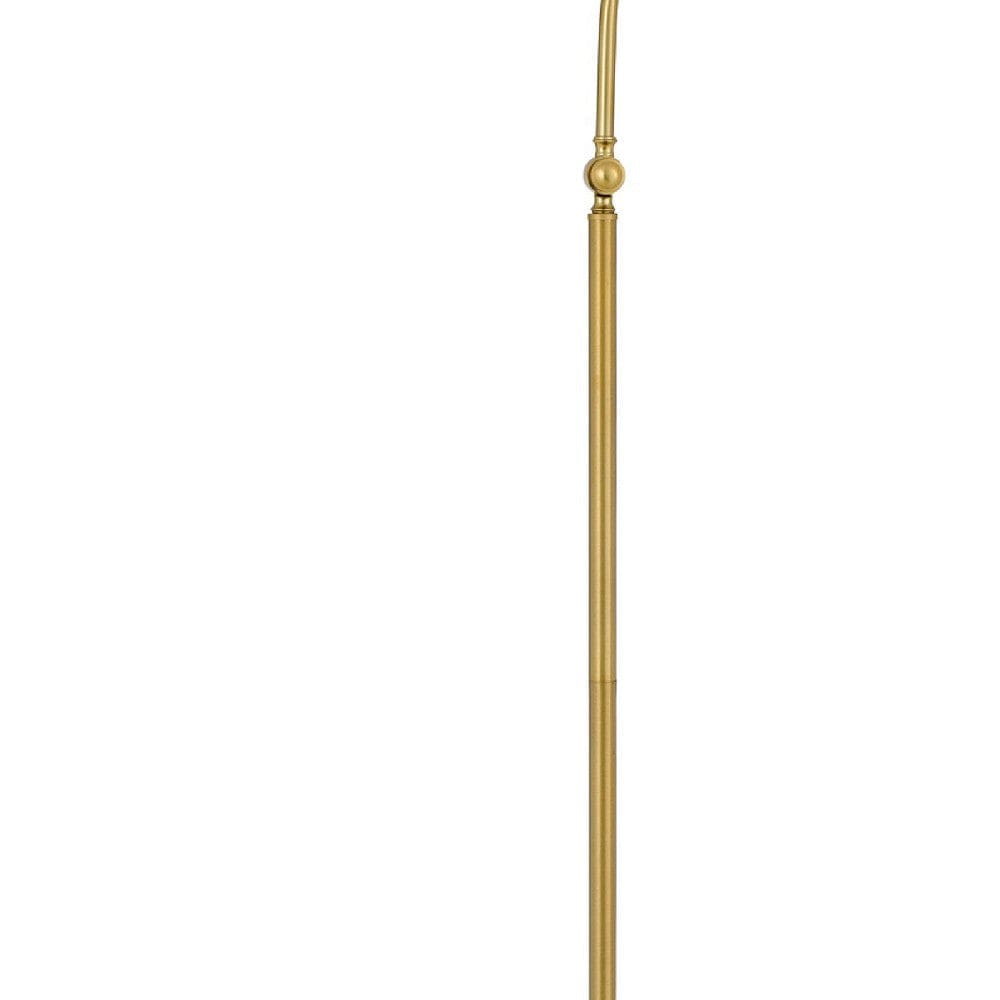 60 Inch Metal Curved Floor Lamp Adjustable Dome Shade Brass By Casagear Home BM272207