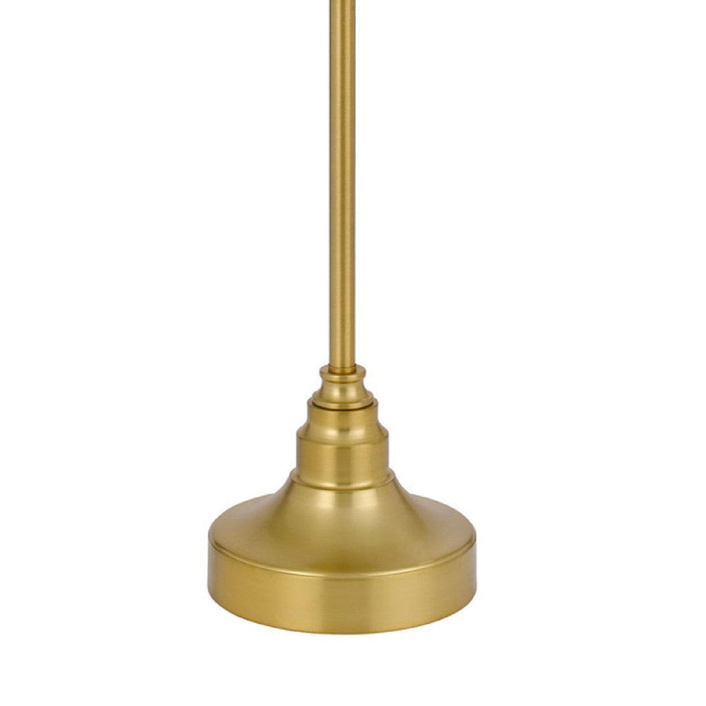 60 Inch Metal Curved Floor Lamp Adjustable Dome Shade Brass By Casagear Home BM272207