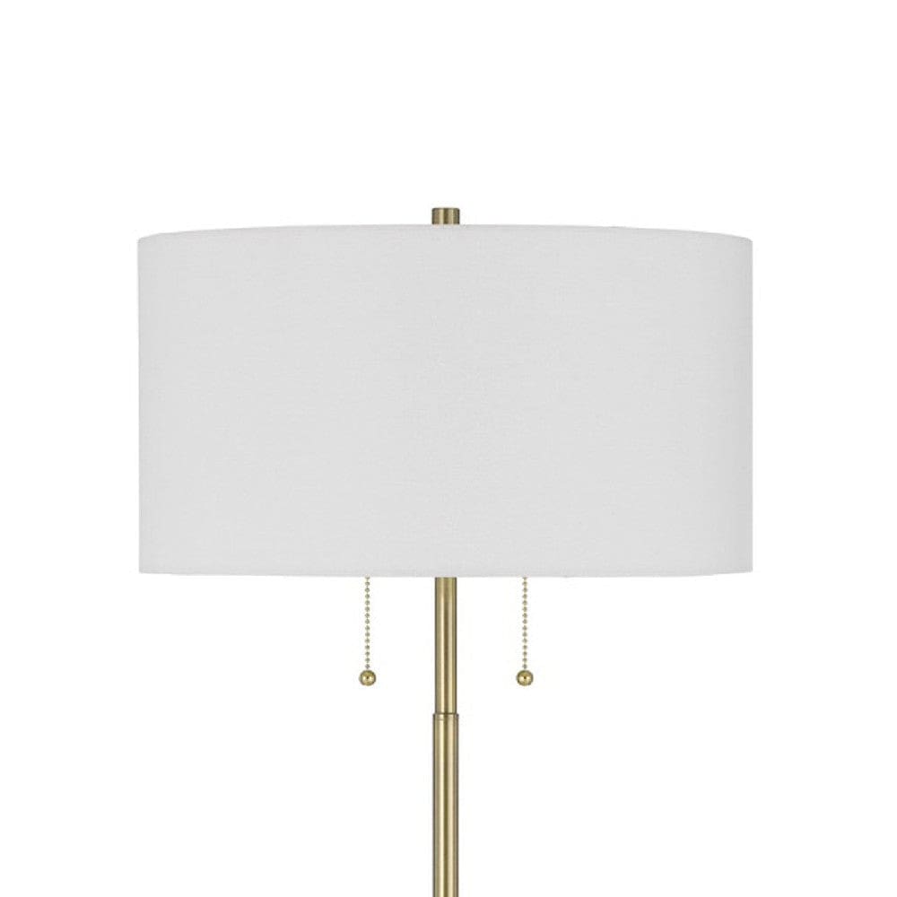 64 Inch Metal Floor Lamp with Pull Chain Switch Brass By Casagear Home BM272214