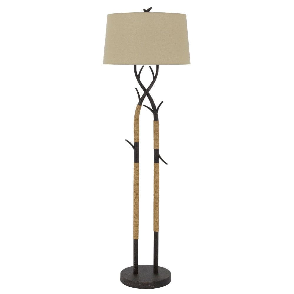 60 Inch Metal Tree Branch Base Floor Lamp, Dimmer, Black By Casagear Home