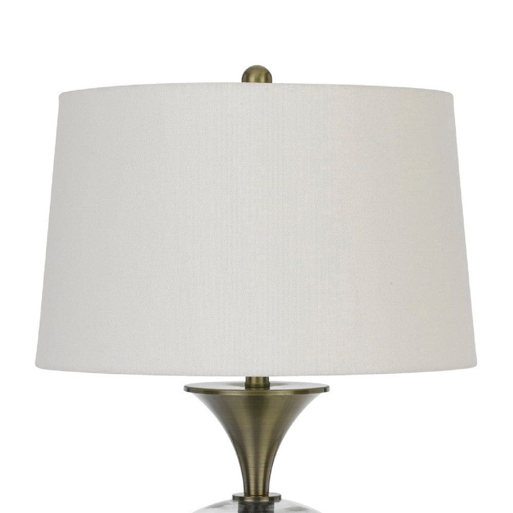 46 Inch Metal And Glass Globe Table Lamp Dimmer Brass Finish By Casagear Home BM272230