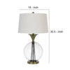 46 Inch Metal And Glass Globe Table Lamp Dimmer Brass Finish By Casagear Home BM272230