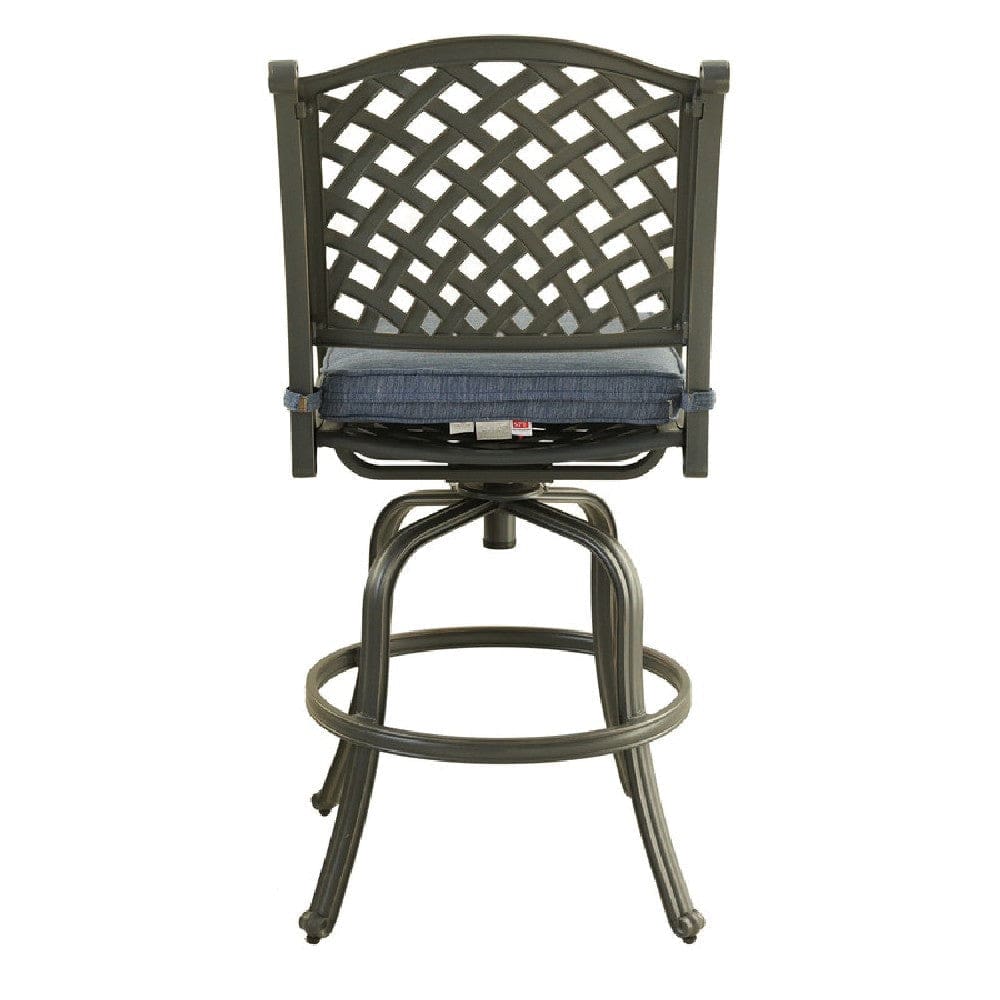 28 Inch Outdoor Patio Metal Bar Stool Set of 2 Blue By Casagear Home BM272247