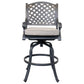 28 Inch Metal Outdoor Patio Swivel Bar Stool Set of 2 Bronze By Casagear Home BM272248