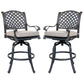 28 Inch Metal Outdoor Patio Swivel Bar Stool, Set of 2, Bronze By Casagear Home