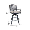 28 Inch Metal Outdoor Patio Swivel Bar Stool Set of 2 Bronze By Casagear Home BM272248