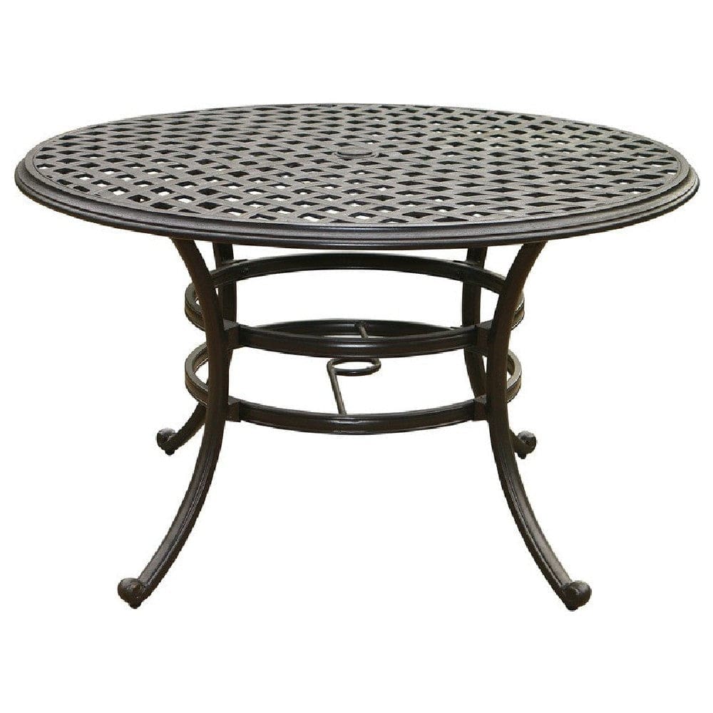 49 Inch Wynn Outdoor Patio Round Open Metal Dining Table Black By Casagear Home BM272254