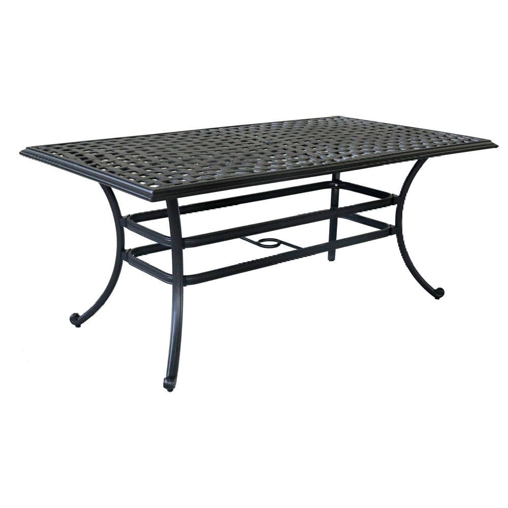 68 Inch Wynn Outdoor Patio Pattern Metal Dining Table, Black By Casagear Home