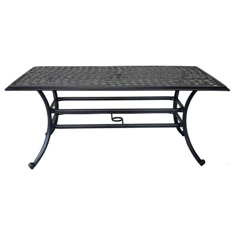 68 Inch Wynn Outdoor Patio Pattern Metal Dining Table Black By Casagear Home BM272255