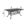 68 Inch Wynn Outdoor Patio Pattern Metal Dining Table Black By Casagear Home BM272255