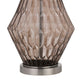 31 Inch Glass Table Lamp with Dimmer Geometric Base Brown By Casagear Home BM272317