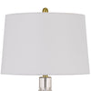 29 Inch Glass Table Lamp with Dimmer Round Clear and Brass By Casagear Home BM272318