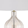 29 Inch Glass Table Lamp with Dimmer Round Clear and Brass By Casagear Home BM272318