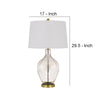 29 Inch Glass Table Lamp with Dimmer Round Clear and Brass By Casagear Home BM272318