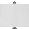 25 Inch Onion Table Lamp with Ribbed Texture and Dimmer Gray By Casagear Home BM272342