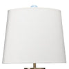 21 Inch Ceramic Table Lamp with Handles White and Blue By Casagear Home BM272365