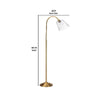 69 Inch Metal Floor Lamp with Clear Cone Glass Shade Brass By Casagear Home BM272366