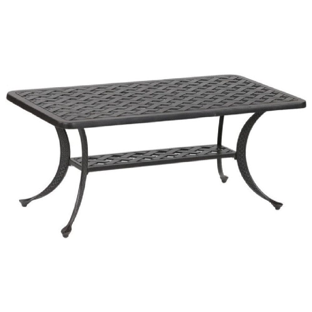 42 Inch Cast Metal Outdoor Patio Coffee Table, Dark Bronze By Casagear Home