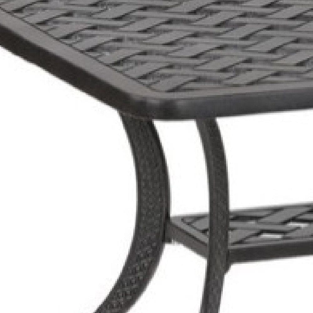 42 Inch Cast Metal Outdoor Patio Coffee Table Dark Bronze By Casagear Home BM272415