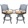 49 Inch Swivel Outdoor Patio Bar Stool, Set of 2, Brown By Casagear Home