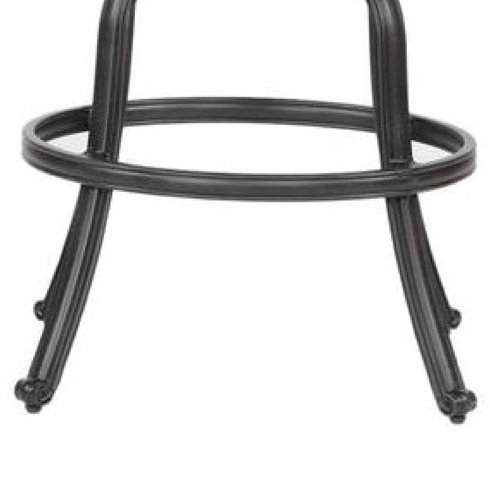 49 Inch Zoe Swivel Outdoor Bar Stool Set of 2 Black and Brown By Casagear Home BM272439