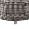 36 Inch Anders Round Outdoor Woven Wicker Coffee Table with Storage Gray By Casagear Home BM272450