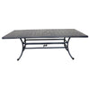 86 Inch Large Outdoor Patio Metal Lattice Dining Table Black By Casagear Home BM272511