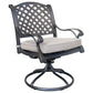 27 Inch Swivel Outdoor Patio Dining Chair, Set of 2, Bronze By Casagear Home